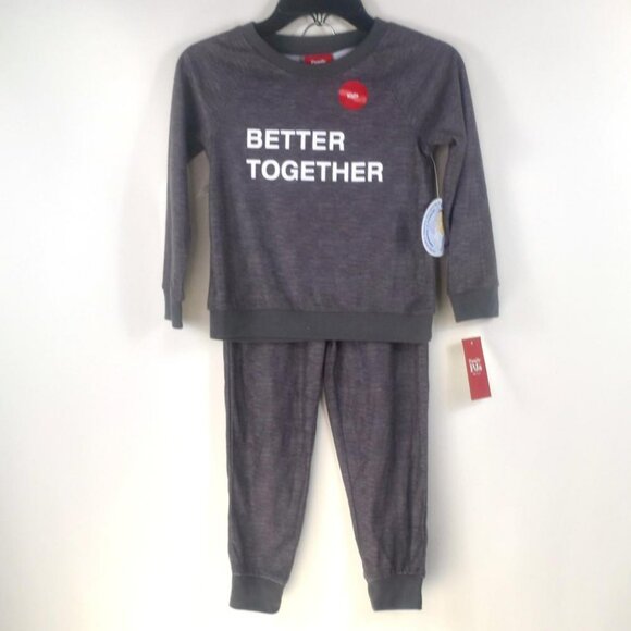 BIN Family PJs Kids 2-Piece Pajama Set “Better Together” – Charcoal Heather  NWT - Picture 3 of 7